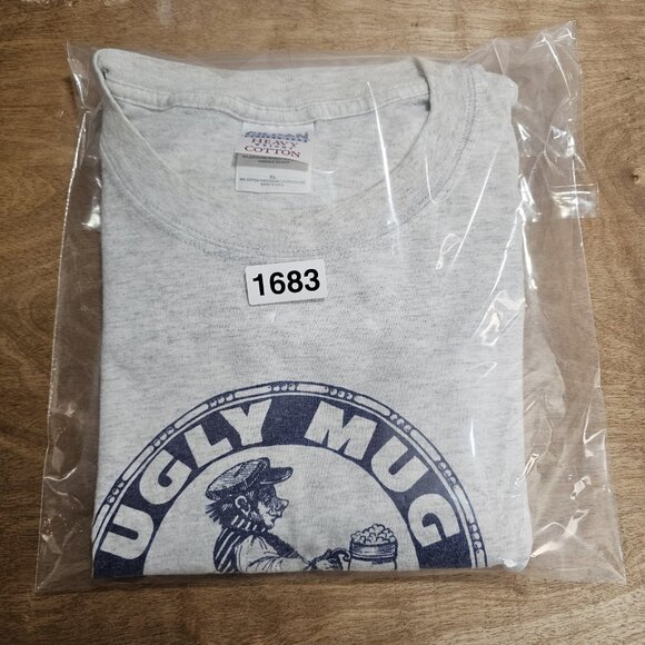 90s Ugly Mug T Shirt Cape May, NJ Gray Mens Large Heavy Cotton Gildan Beer Pub - Picture 13 of 13